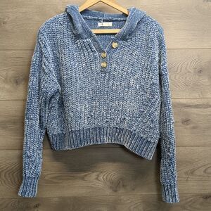 Aeropostale Soft Hooded Knit Crop Top Sweater Women's Size Small